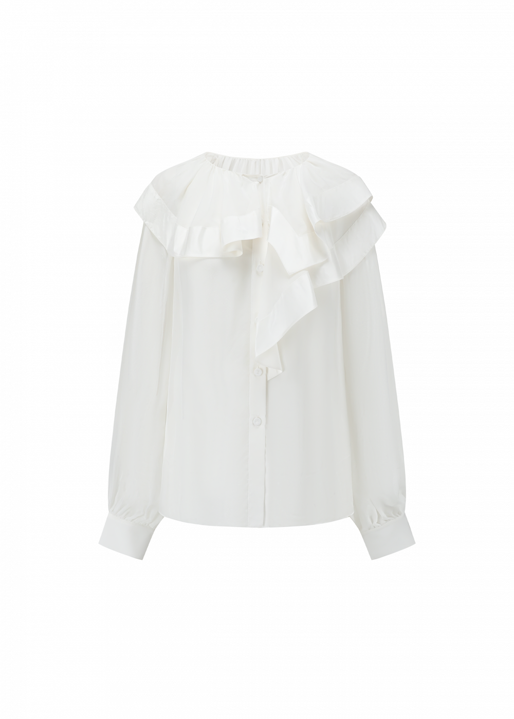 SILK RUFFEL BLOUSE