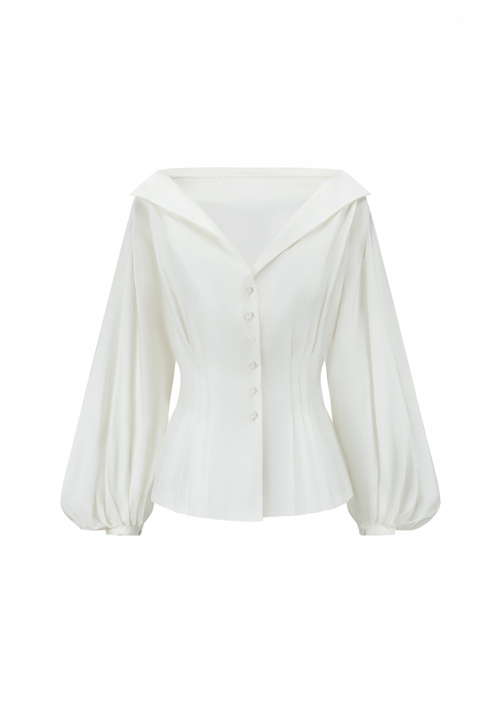 WIDE OPENING COLLAR BLOUSE