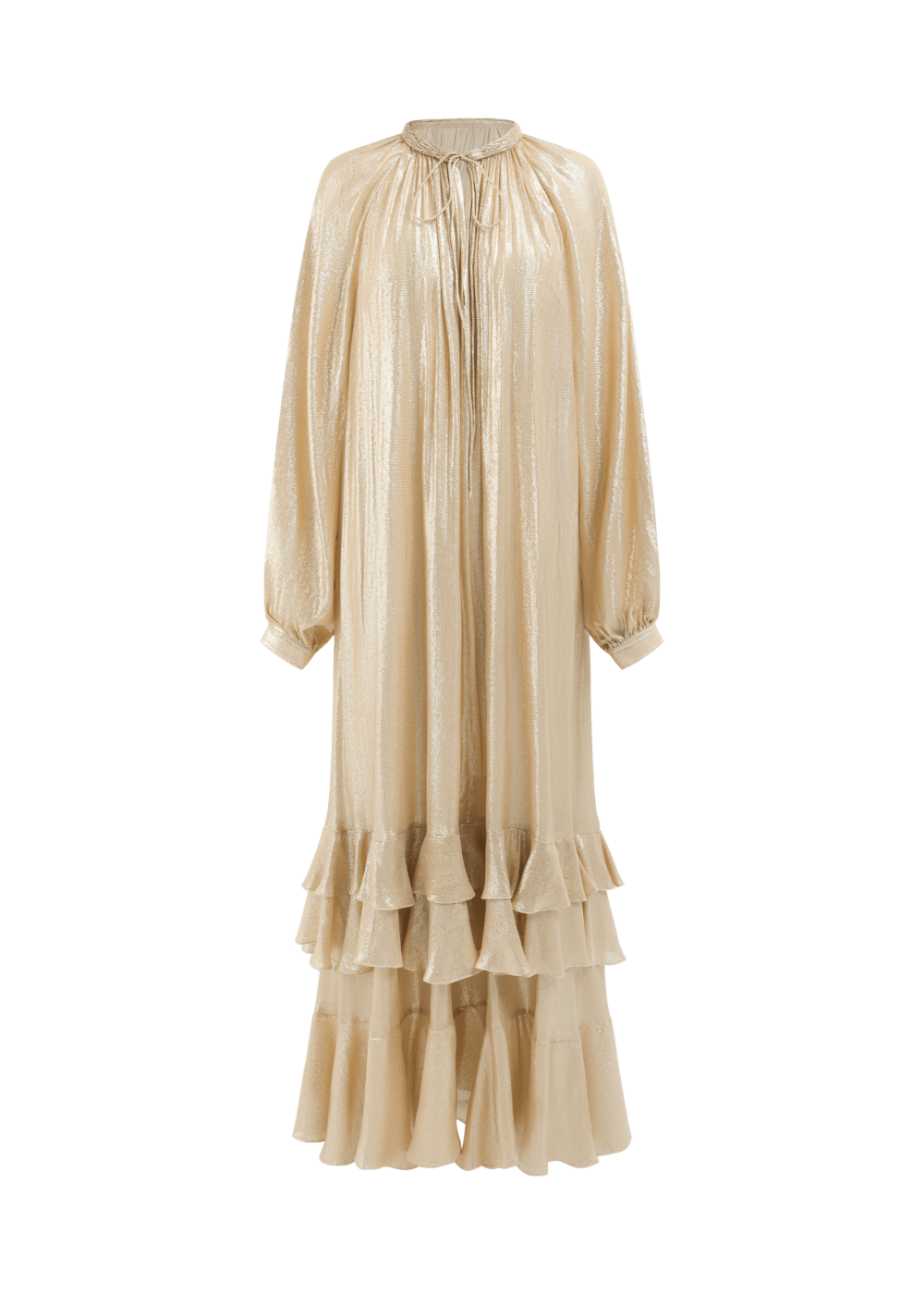 RUFFLED METALLIC DRESS