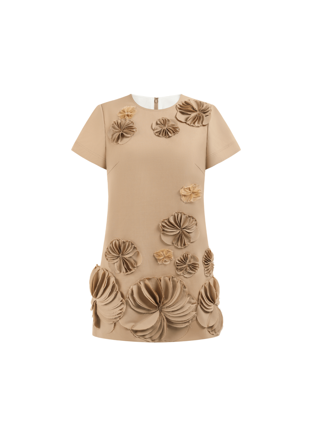 SPIRAL FLOWER WOOL DRESS