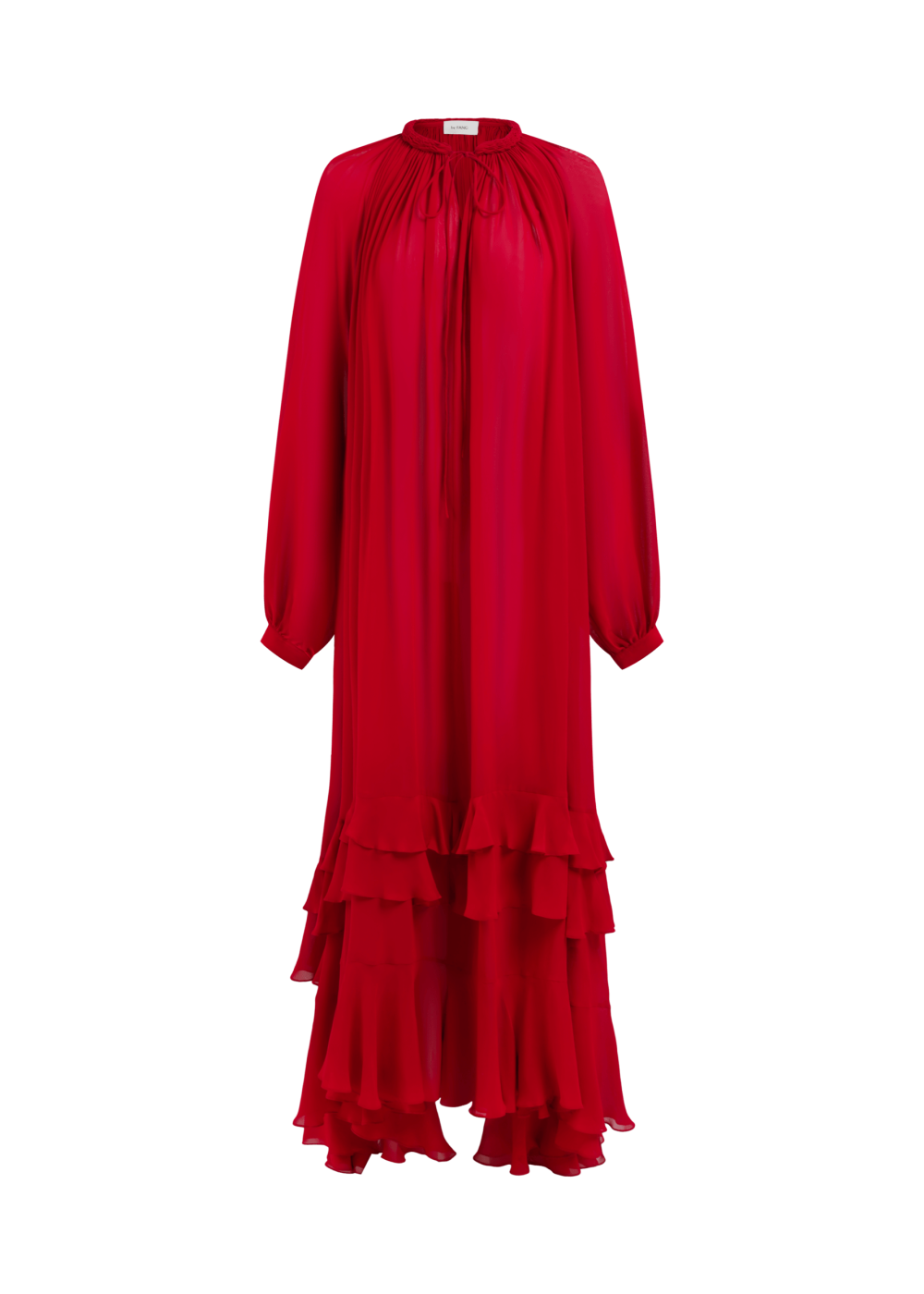 RUFFLED SILK DRESS