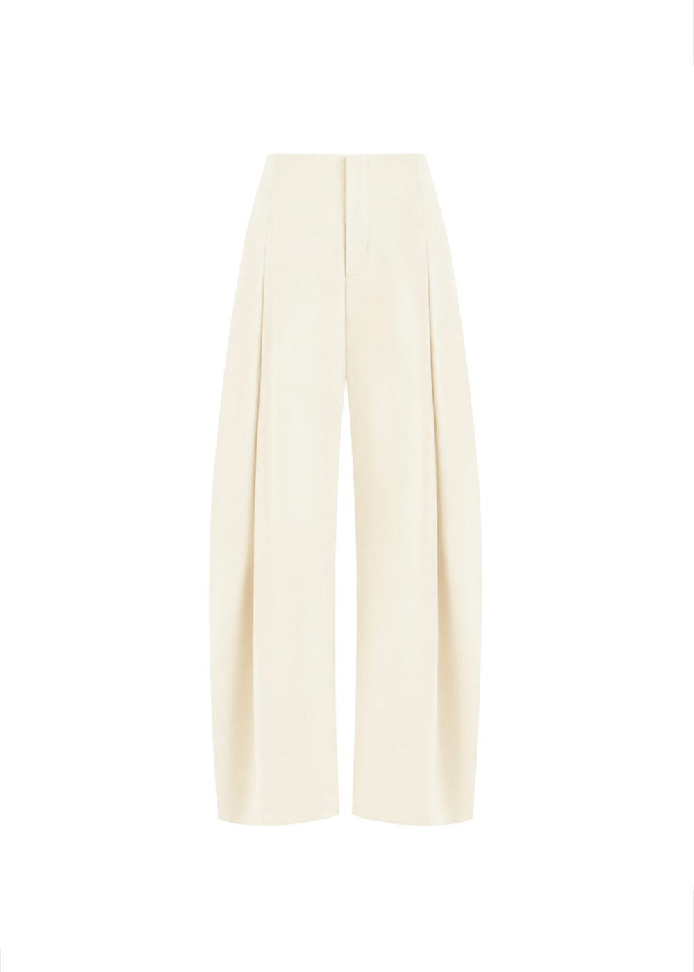 DOUBLE-PLEATED CURVED-LEG PANTS