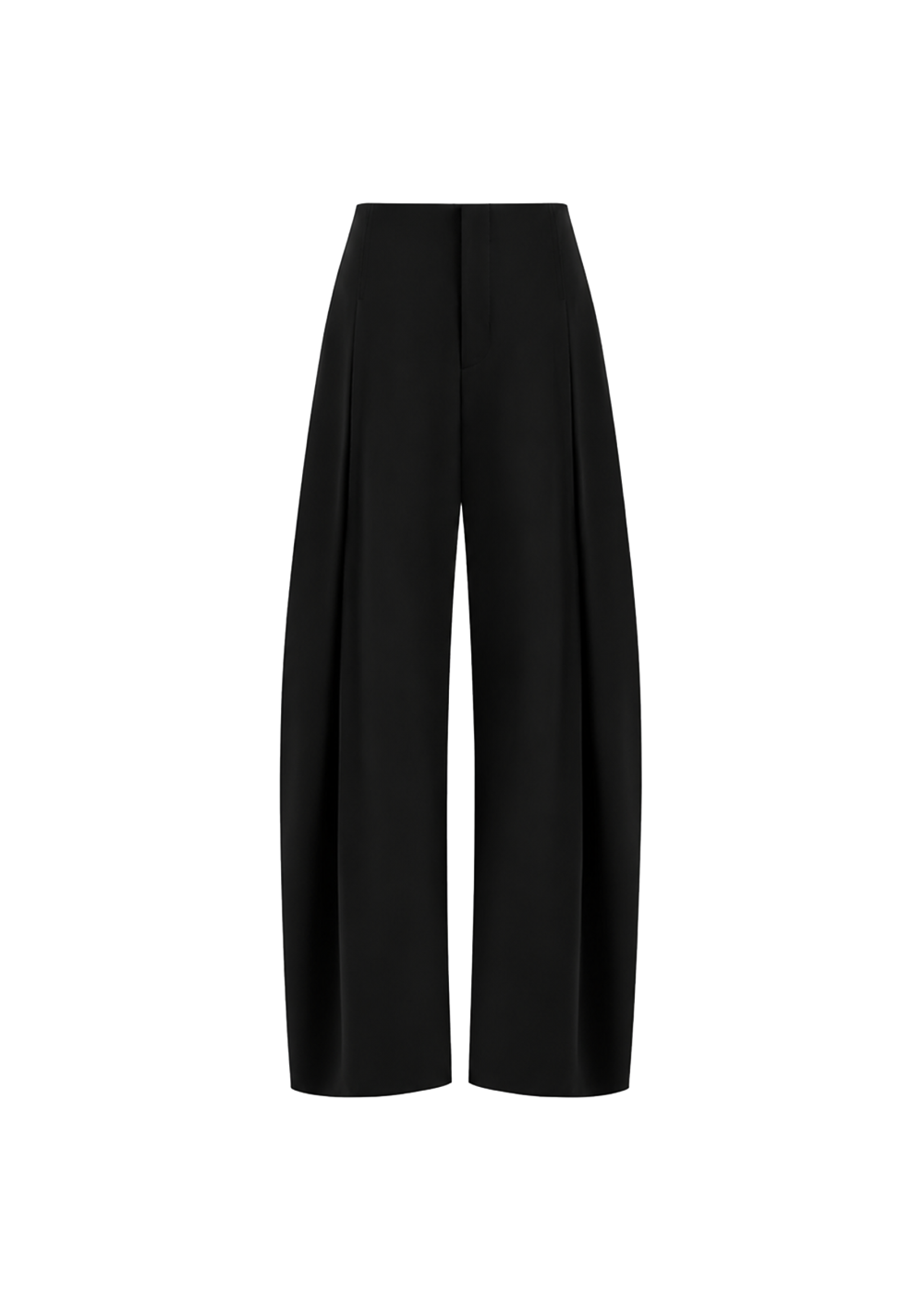 DOUBLE-PLEATED CURVED-LEG PANTS